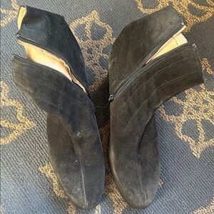Charles Jourdan Black Suede Ankle Boots